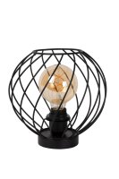 Tischleuchte Schwarz E27 H:22,5 cm modern edel rund