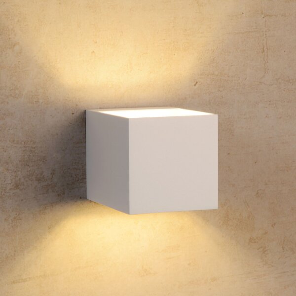 Wandlampe Weiß G9 L:8 cm modern edel Up Down rund
