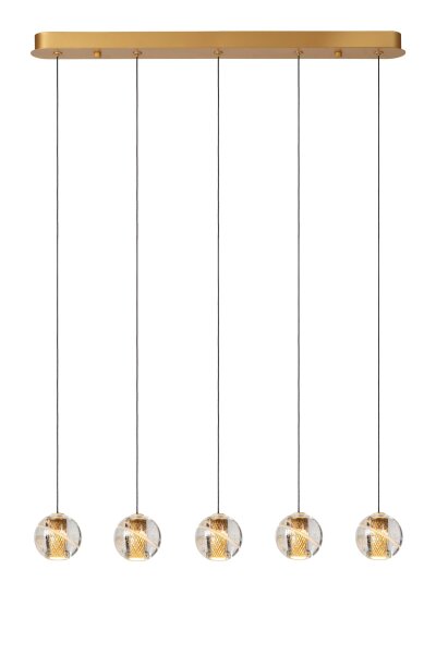 LED Pendelleuchte Glas Messing 2700 K L:84 cm edel
