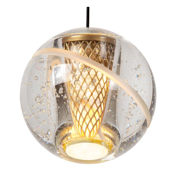 LED Pendelleuchte Glas Messing 2700 K L:84 cm edel