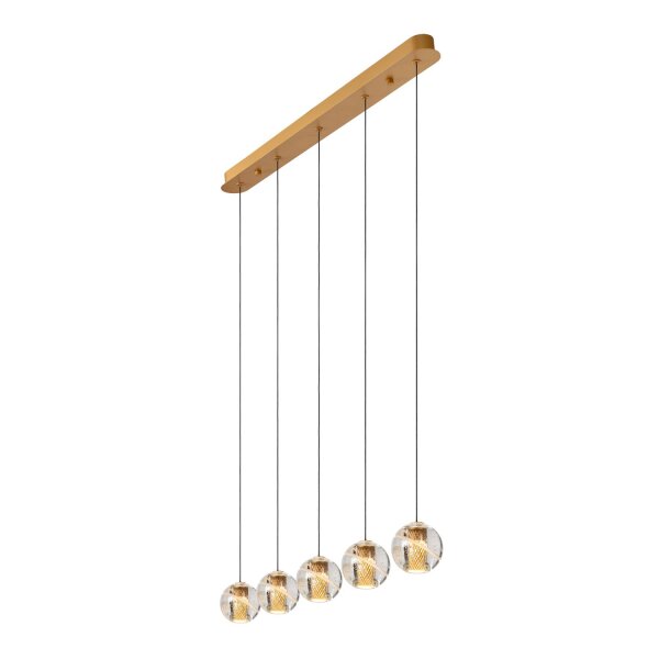 LED Pendelleuchte Glas Messing 2700 K L:84 cm edel