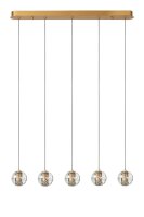 LED Pendelleuchte Glas Messing 2700 K L:84 cm edel
