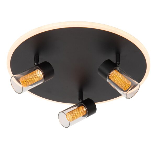 LED Deckenleuchte Schwarz Fernbedienung 2200 K B:40 cm