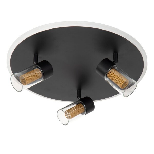 LED Deckenleuchte Schwarz Fernbedienung 2200 K B:40 cm