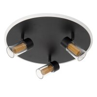 LED Deckenleuchte Schwarz Fernbedienung 2200 K B:40 cm