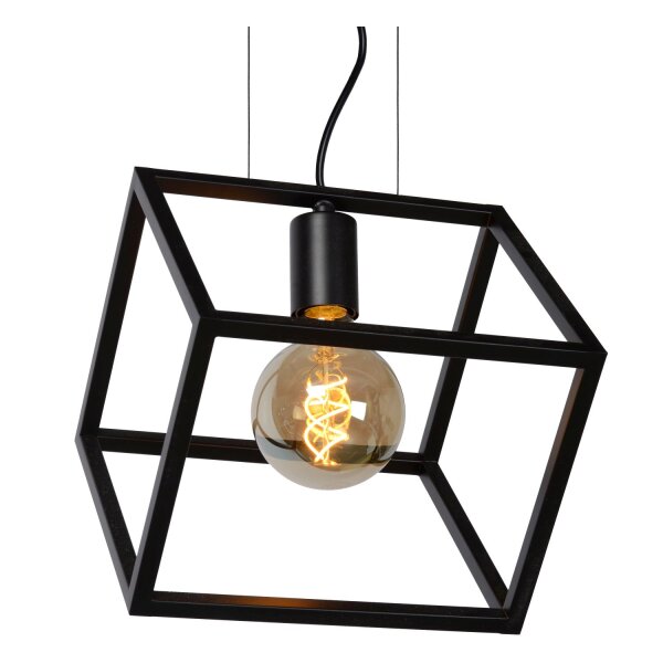 Retro Hängelampe Schwarz E27 L:25 cm modern edel