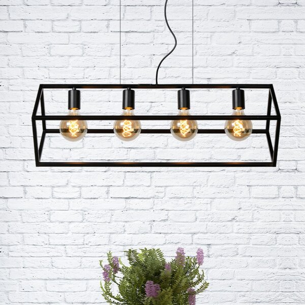 Retro Hängelampe Schwarz E27 80 cm modern edel
