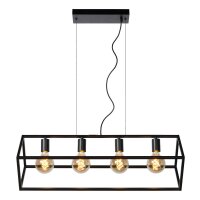 Retro H&auml;ngelampe Schwarz E27 80 cm modern edel