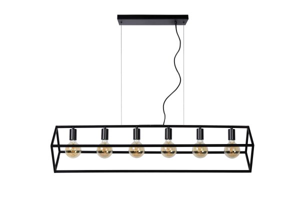 Retro Pendelleuchte Metall Schwarz E27 120 cm edel