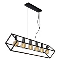 Retro Pendelleuchte Metall Schwarz E27 120 cm edel