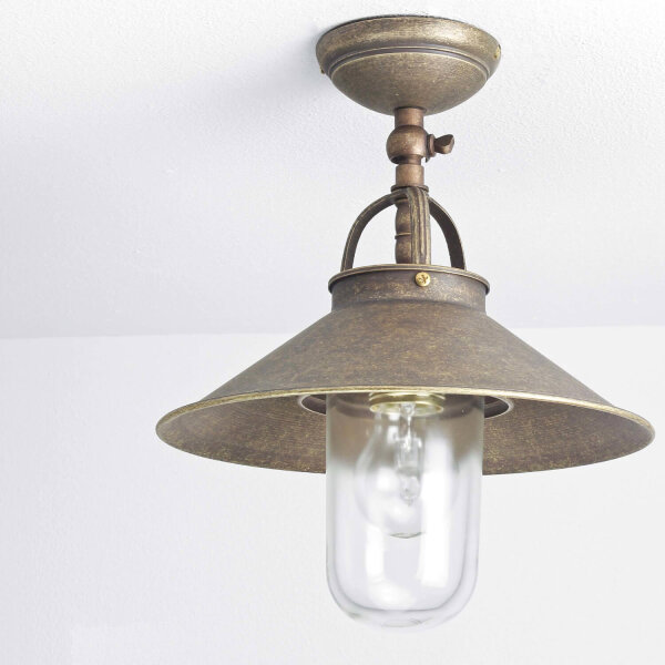 Lampe dextérieur en bronze antique en laiton verre