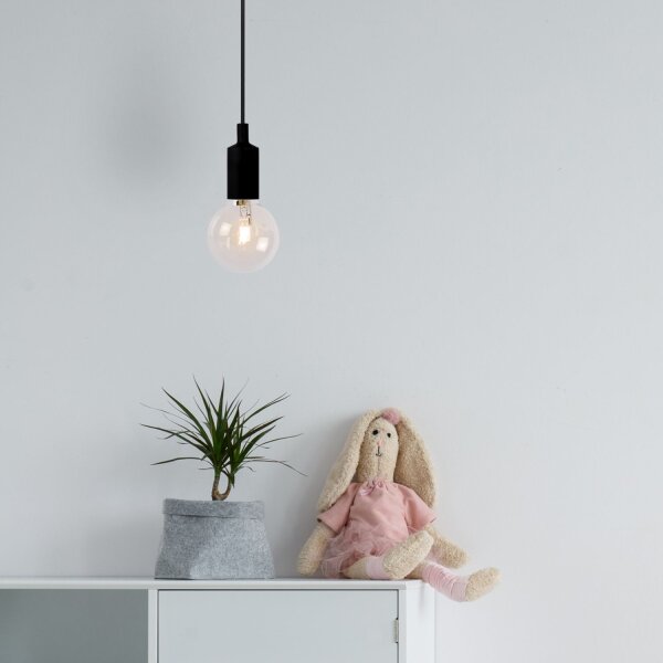 Retro Hängelampe Schwarz Ø10 cm modern edel rund