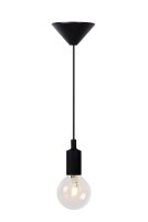 Retro H&auml;ngelampe Schwarz &Oslash;10 cm modern edel rund