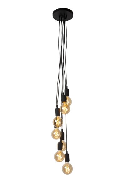Retro Pendelleuchte Schwarz E27 B:50 cm modern edel