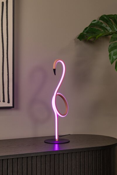 LED Tischleuchte Aluminium Rosa Fernbedienung H:49 cm