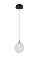 LED H&auml;ngelampe Metall Glas Schwarz 2700 K &Oslash;16 cm