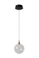 LED Hängelampe Metall Glas Schwarz 2700 K Ø16 cm