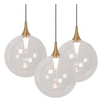 LED Hängelampe Glas 3-flammig 2700 K L:36 cm modern