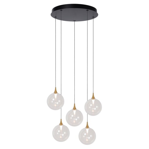 LED Hängelampe Schwarz 5-flammig 2700 K L:48 cm