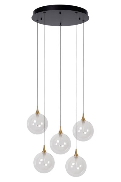 LED Hängelampe Schwarz 5-flammig 2700 K L:48 cm