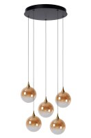 LED Hängelampe Glas Metall Bernstein 2700 K L:48 cm