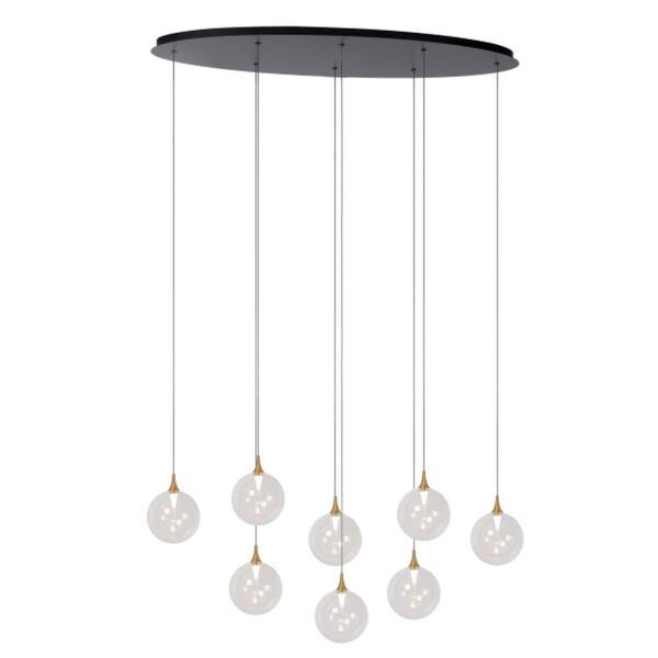 LED Hängelampe Glas Metall 8-flammig 2700 K L:140 cm
