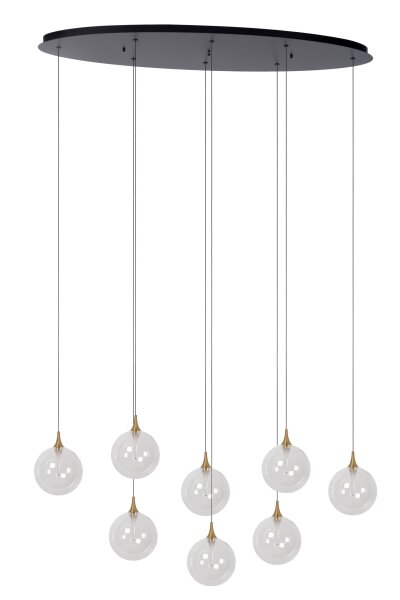 LED Hängelampe Glas Metall 8-flammig 2700 K L:140 cm