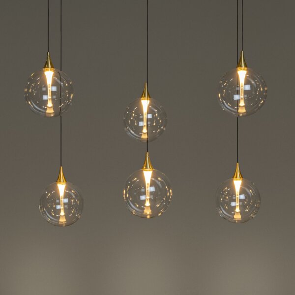 LED Hängelampe Glas Metall 8-flammig 2700 K L:140 cm