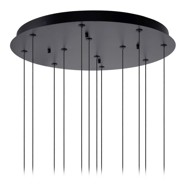 LED Hängelampe Glas Metall Schwarz 2700 K B:61 cm