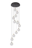 LED Hängelampe Glas Metall Schwarz 2700 K B:61 cm