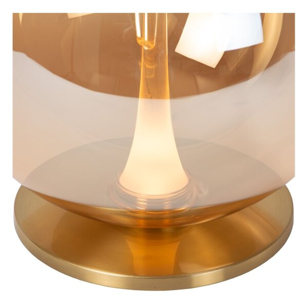 LED Tischleuchte Glas Bernstein Messing 2500 K H:31 cm