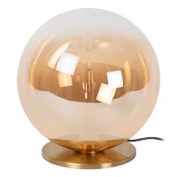 LED Tischleuchte Glas Bernstein Messing 2500 K H:31 cm