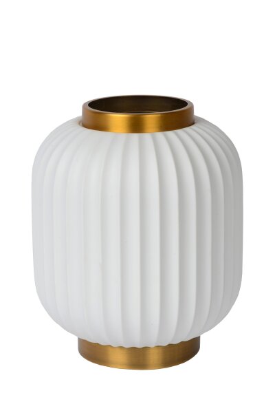 Tischlampe Porzellan Messing E14 H:23 cm modern edel