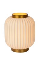 Tischlampe Porzellan Messing E14 H:23 cm modern edel