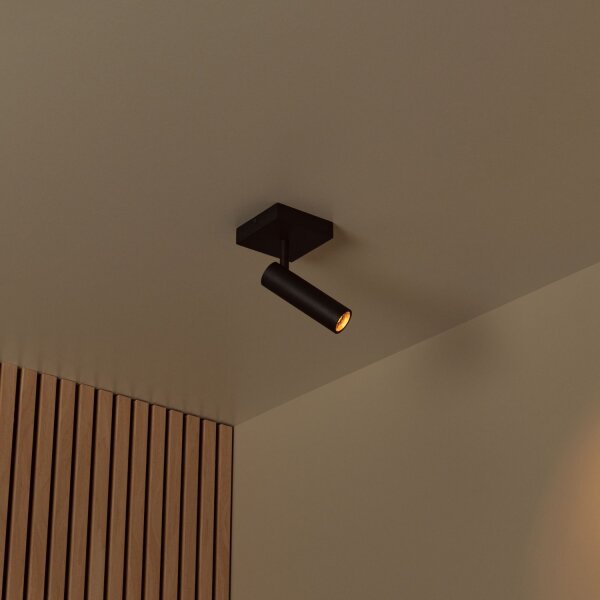 Deckenspot Aluminium Schwarz GU10 B:10 cm modern