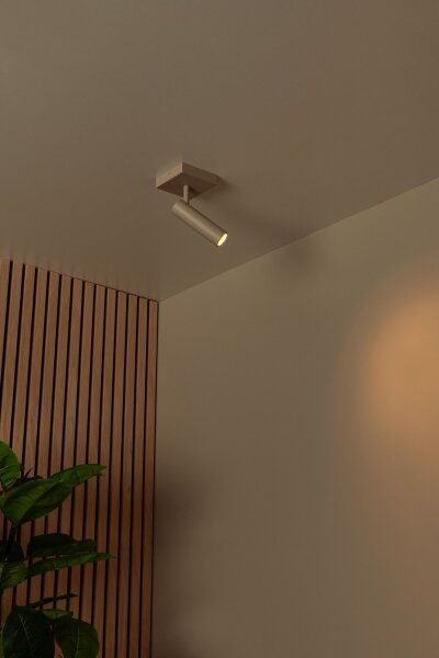 Deckenstrahler Aluminium Taupe GU10 B:10 cm edel