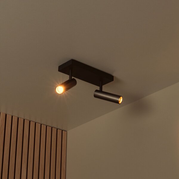 Deckenspot Aluminium Grau 2-flammig GU10 modern