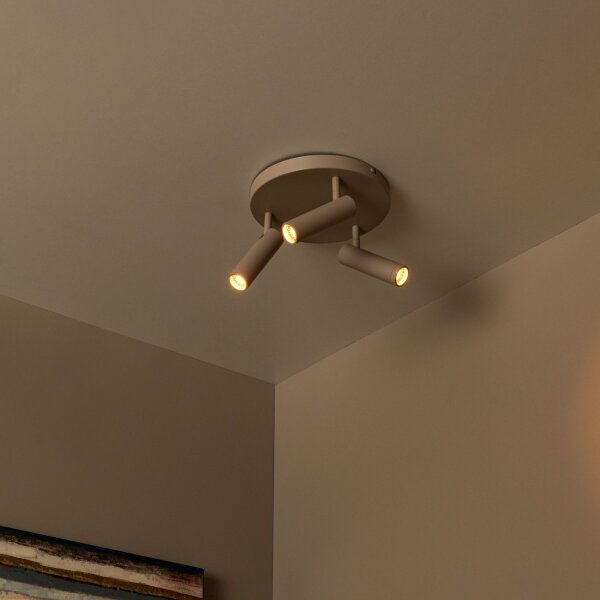 Deckenspot flexibel Taupe GU10 modern edel rund