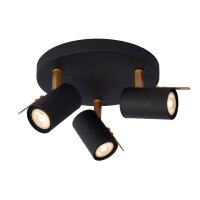 Deckenspot Metall Schwarz 3-flammig 2200 K L:23 cm