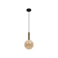 Hängelampe Glas Bernstein Messing G9 L:18 cm edel