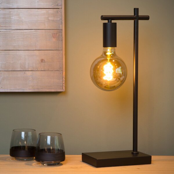 Tischlampe Metall Schwarz E27 H:52 cm modern edel