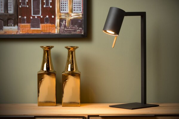 Tischleuchte flexibel Metall Schwarz GU10 H:50 cm