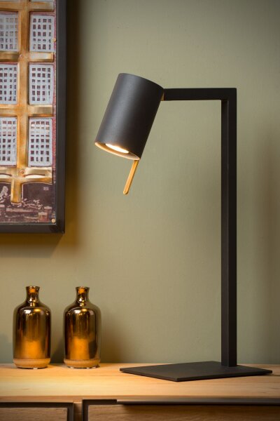 Tischleuchte flexibel Metall Schwarz GU10 H:50 cm