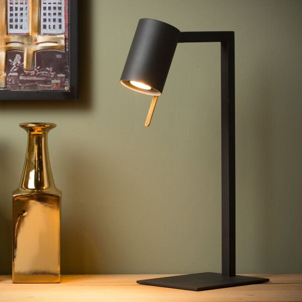 Tischleuchte flexibel Metall Schwarz GU10 H:50 cm