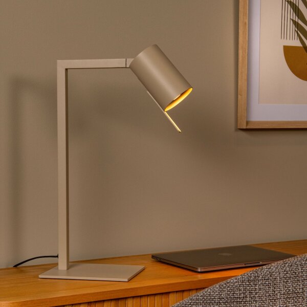 Tischlampe flexibel Metall Taupe GU10 H:50 cm edel