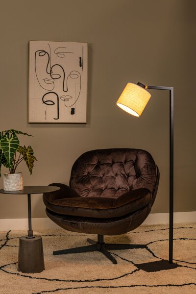 Stehlampe verstellbar Schwarz E27 H:128 cm modern