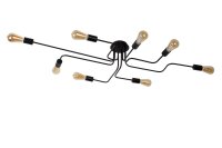 Vintage Deckenlampe Schwarz 8-flammig E27 B:150 cm