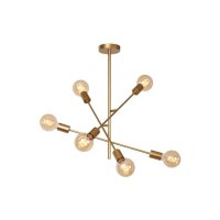 Vintage Deckenleuchte Messing 6-flammig E27 B:59 cm