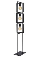 Vintage Stehlampe Schwarz 3-flammig E27 H:145 cm