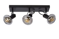 Retro Deckenspot Metall Glas Schwarz E14 B:38 cm